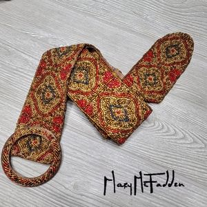 Mary McFadden vintage 60s beaded belt size small. Glamorous classy elegant boho